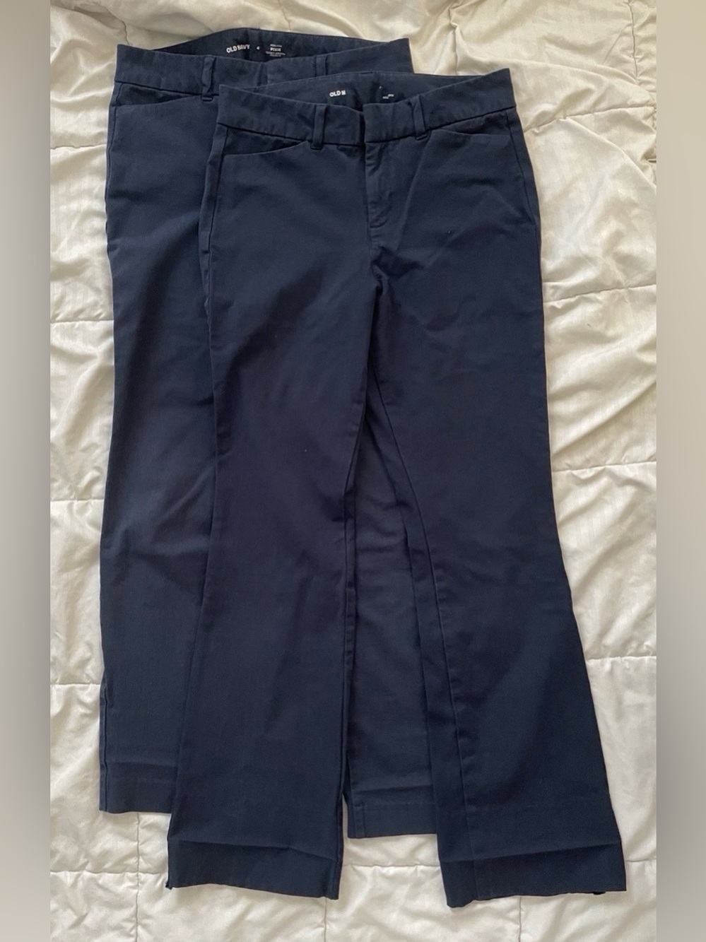 Old Navy Girls Pants Lot Of 2 Navy Blue Size 4 Skinny & Boot Cut School Uniform